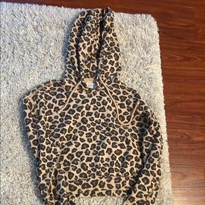 Abercrombie & Fitch Leopard Print Hoodie - Tan and Black